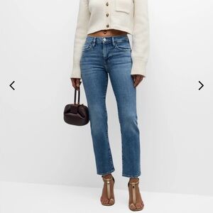 Frame Le High Straight Jeans Mid-Rise Cropped Women's Size 26 Med Wash
